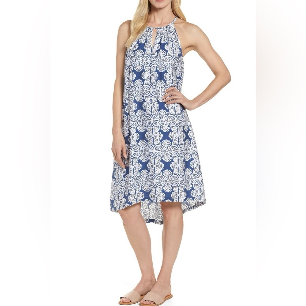 Vineyard Vines | Mirrored Leaves Trapeze Halter Dress size 12